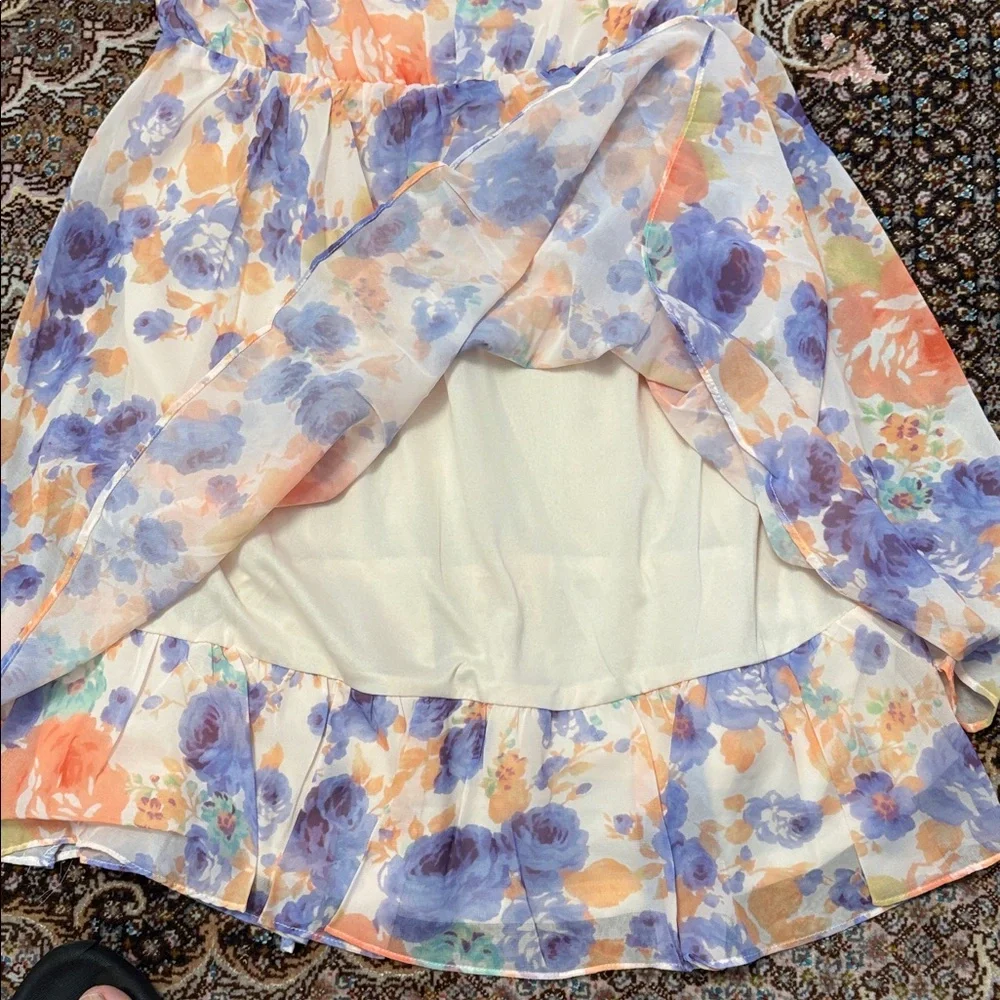 Zara Kids Floral Dress in Orange and Purple - Picture 9 of 9